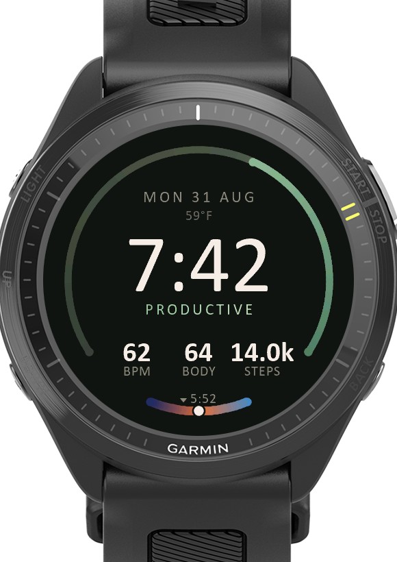 Clay showing 14.0k steps with a dim completed arc behind a brighter partial second arc